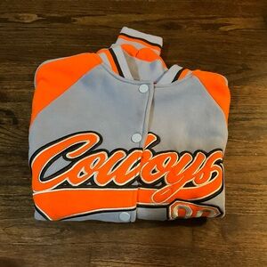 Orange and Blue Varsity jacket/ edikted